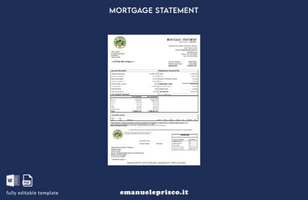stile verificato Sierra Leone Estratto conto del mutuo bancario della Banca dell